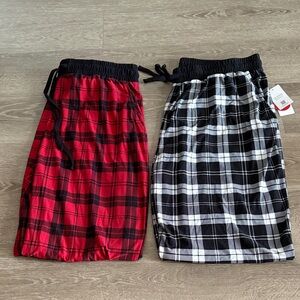 Ardene Red & Black and Black & White Plaid Pajama Shorts Duo